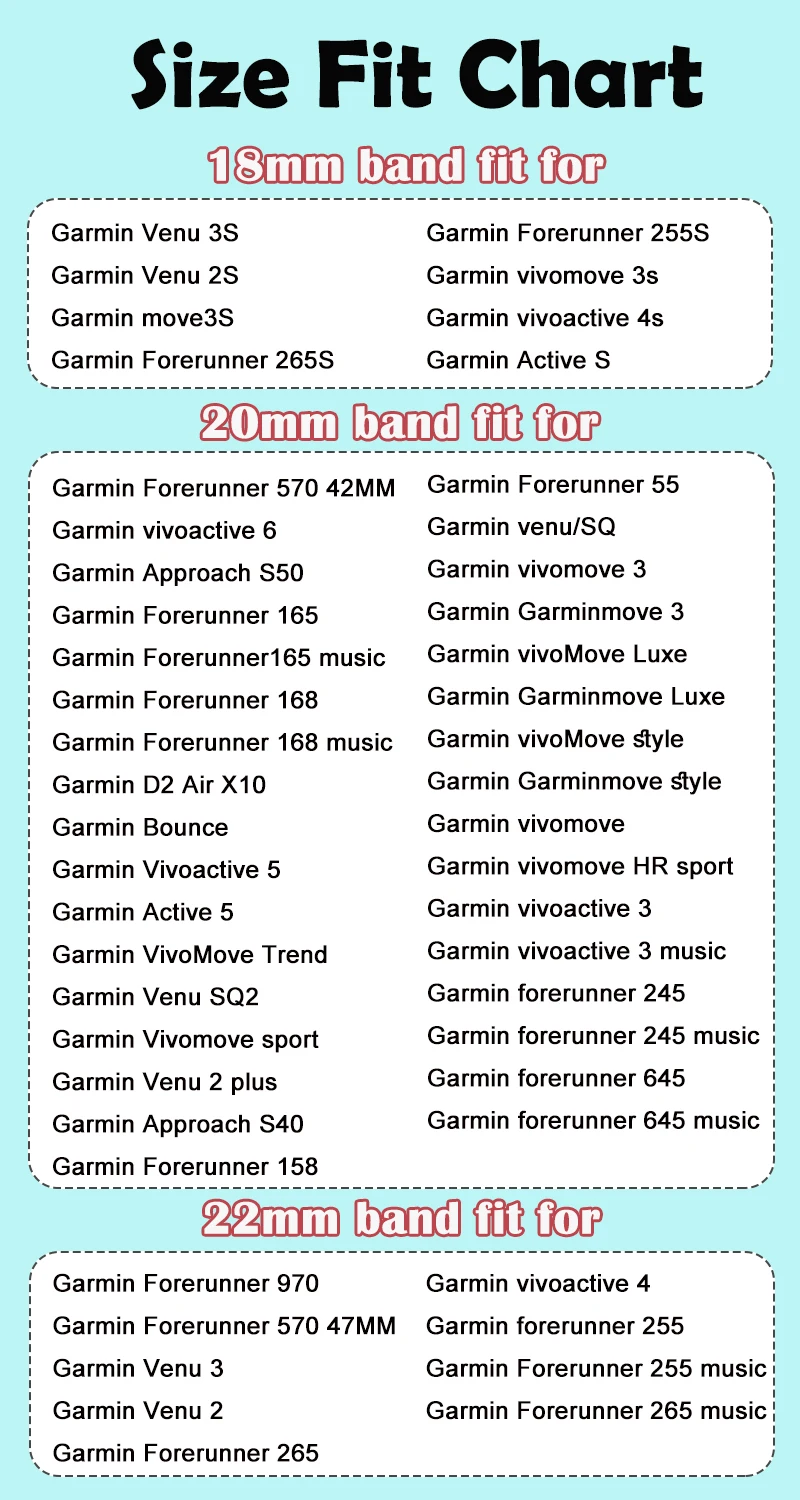 18 20 22 مللي متر سيليكون المغناطيسي الفرقة ل Garmin Forerunner 570 47 42 مللي متر/970/255/265/245/165/168 المعصم BandFor Garmin Venu 2 3/2S 3S