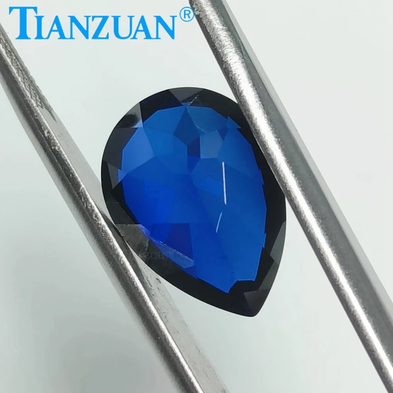 3x4mm-15x20mm Synthetic Sapphire Pear Shape Natural Cut Artificial Corundum Clear Loose Stone for Jewelry Making DIY Material