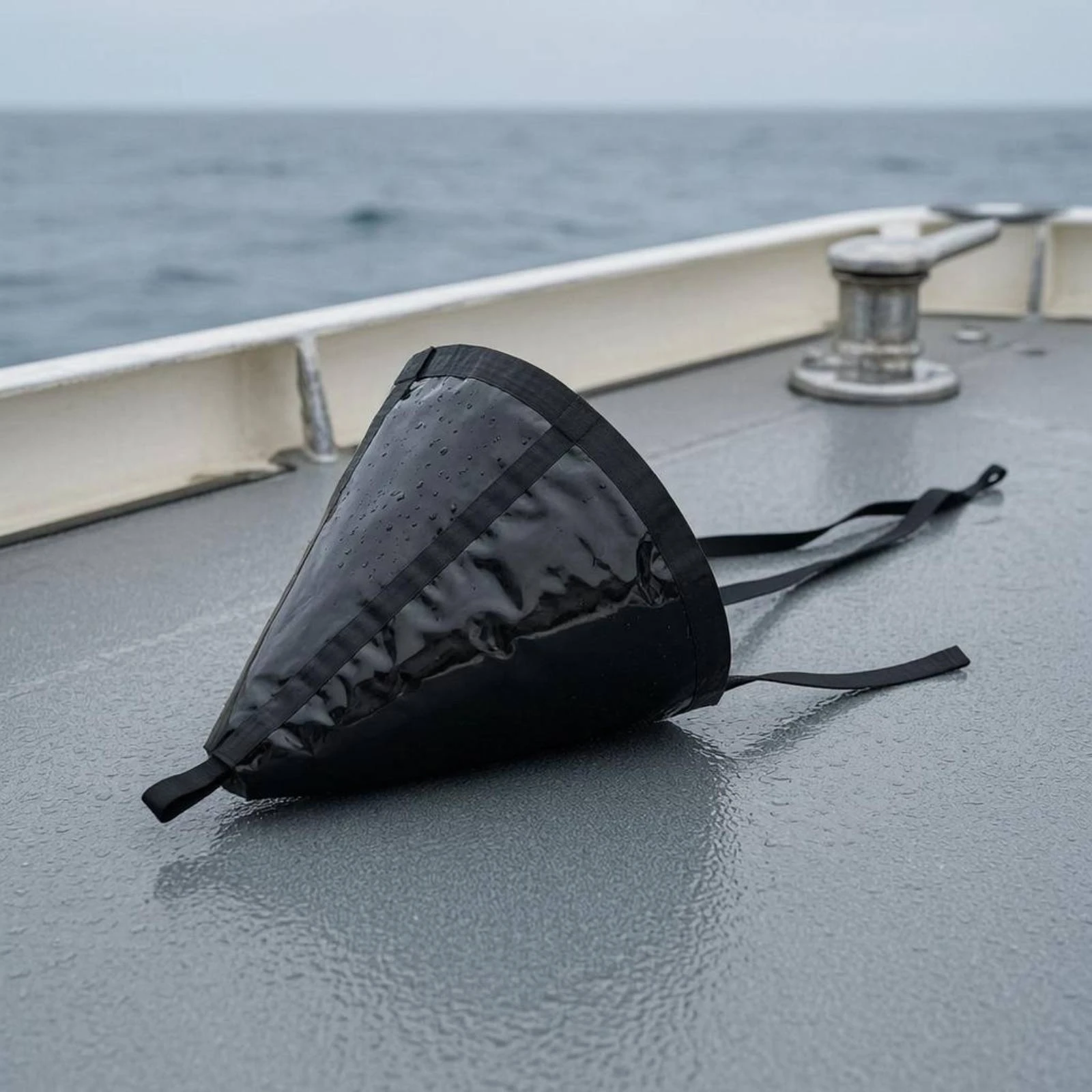 Collapsible Sea Anchor Reinforced Parachute Sea Anchor Marine Gear Attachment Straps Easy Setup for Drag Control