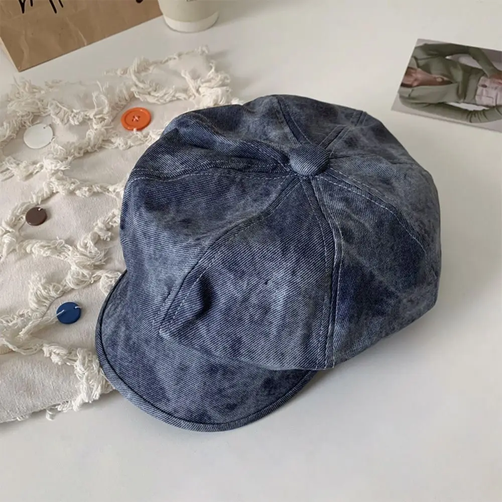 

Retro British Style Pu Leather Beret Casual Black Brown Painter Hat Autumn Winter Octagonal Cap Artist Cap Lady
