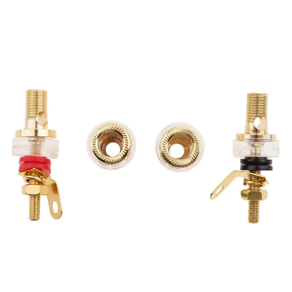 Metal Amplifier Speaker Terminal Binding Post Banana Jack Connector for Home Theater Panel