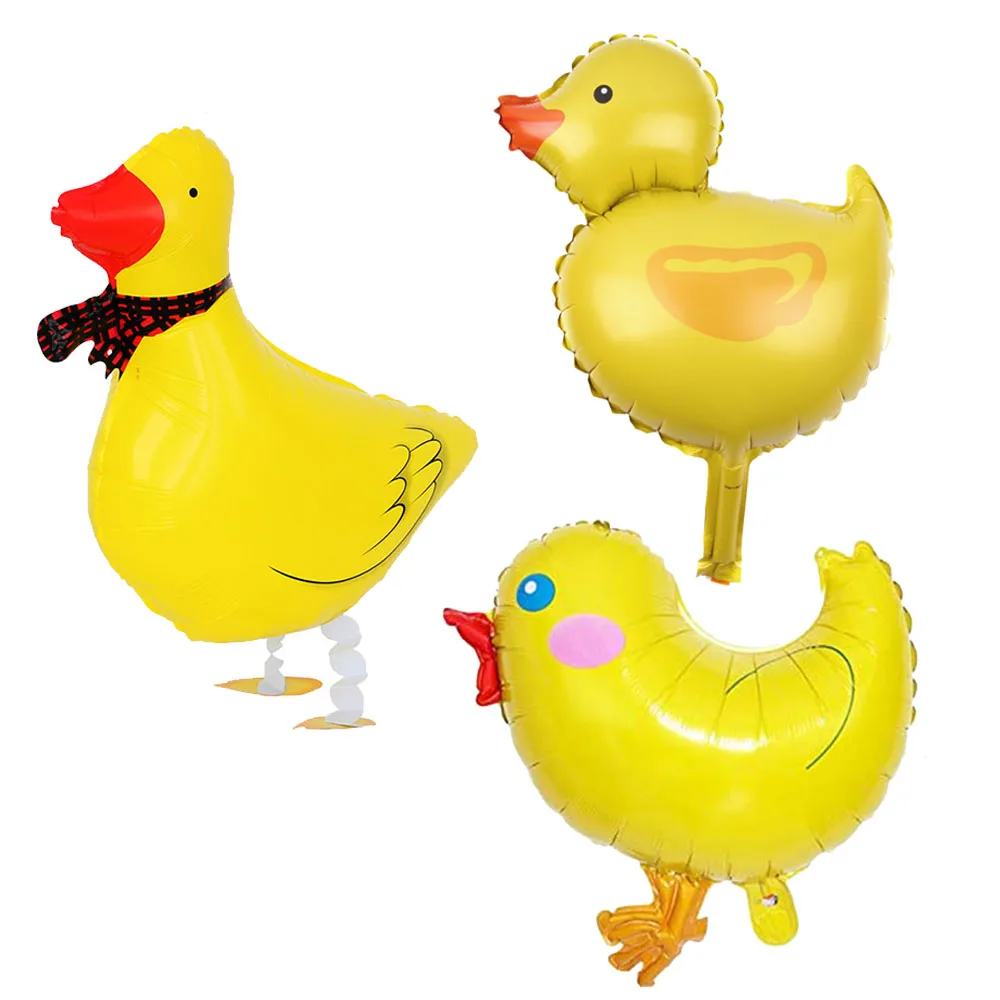 Mini globo de 5 piezas con forma de pato, globos de aluminio con forma de pato, Animal de granja, pollo, pato, decoración para fiesta de cumpleaños