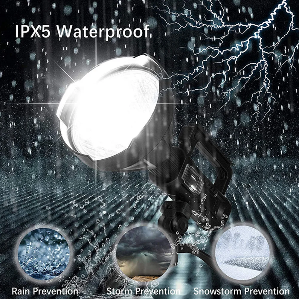 Portable light outdoor LED Rechargeable spotlight handheld holder light high-power waterproof USB  strong light searchlight
