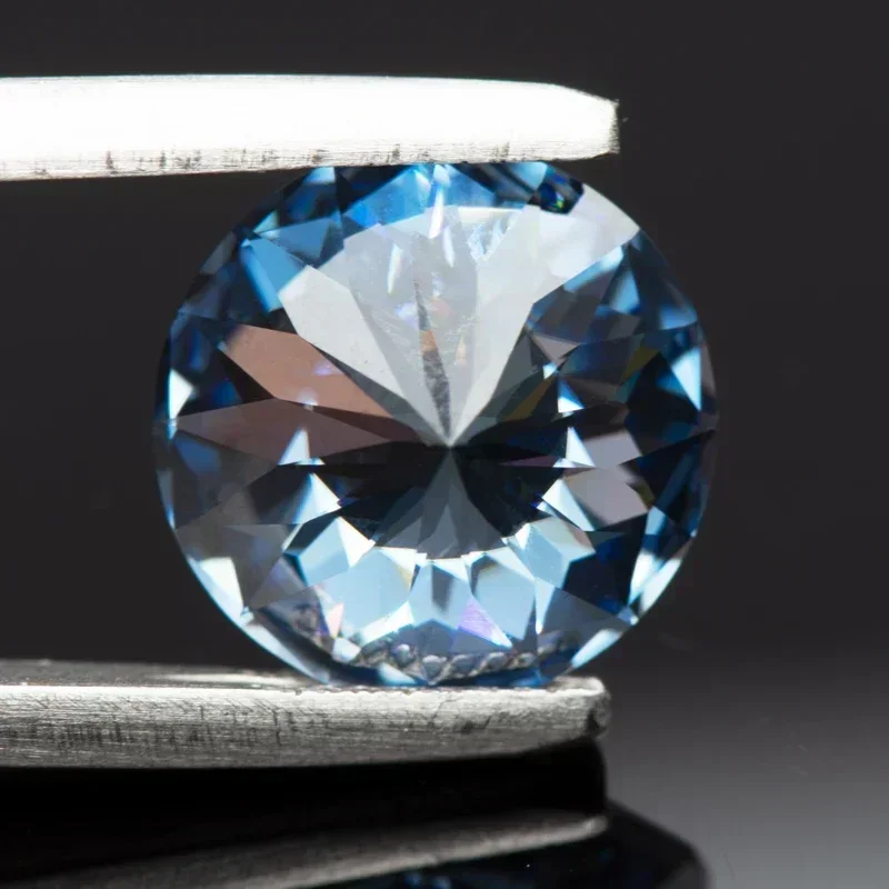 Moissanite Diamond Primary Color Royal Blue Round Shape Special Emperor General Cut Lab Grown Gemstone Jewelry with GRA Report