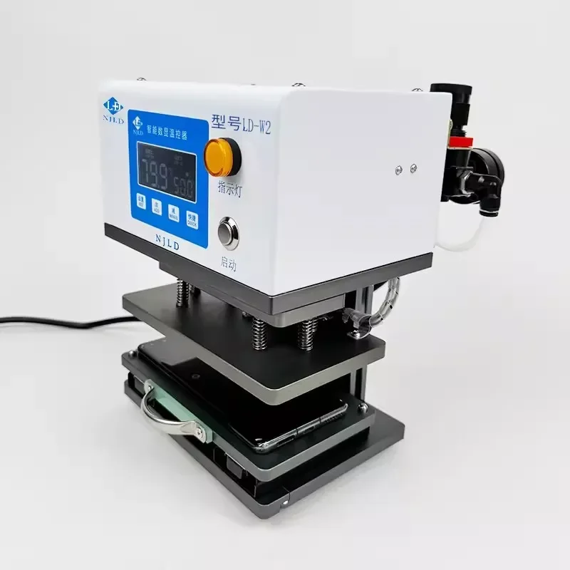 NJLD LD-W2 Double Preheating Pneumatic Pressure Holding Machine for IP Frame/Back Glass/Flat Screen Clamp Fixing Repair Tool