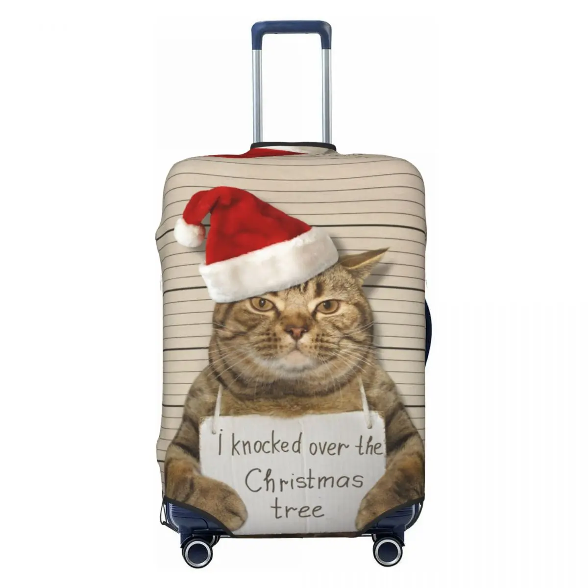 Christmas Tree Suitcase Cover Holiday Bad Cat Funny Practical Luggage Accesories Cruise Trip Protector Dust-proof Christmas Gift