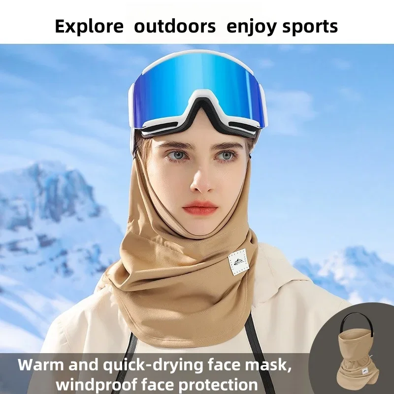 

Winter Outdoor Cycling Ski Scarf Head Cover Face Polar Wool Warm Windproof Magnetic Adsorption Extended Neck Protection