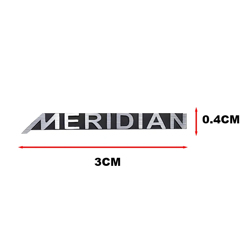 2/4pcs Aluminum Car Styling MERIDIAN Logo Emblem 3D Aluminum Speaker Audio Auto Emblem Decorate Sticker Decals Accessories