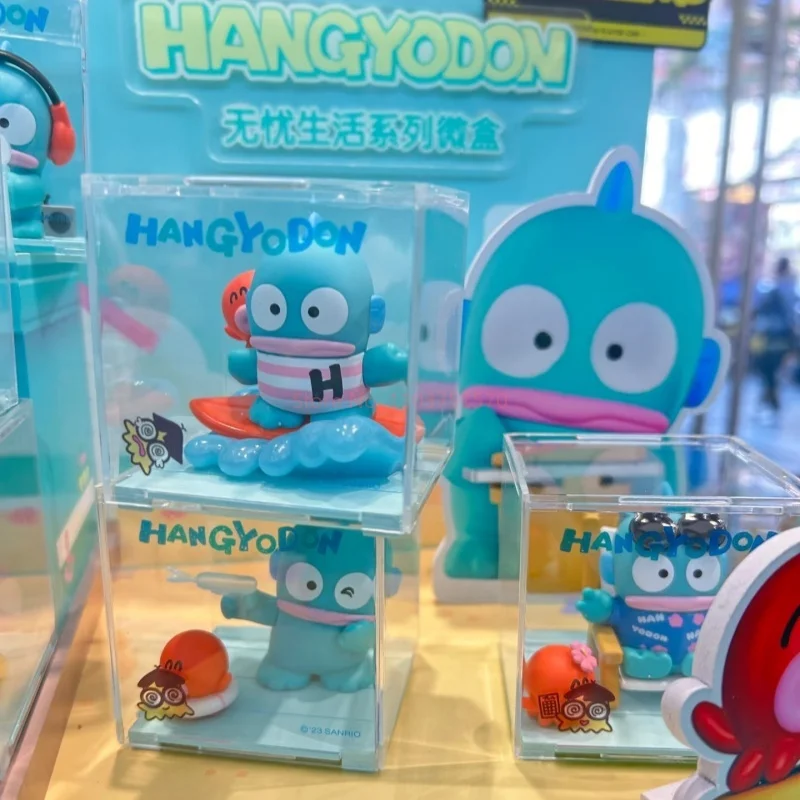 Sanrio Hangyodon Seri Kehidupan Riang Kotak Buta Patung Aksi Bercahaya Kotak Misteri Kejutan Hangyodon Boneka Anime Hadiah Mainan Anak-anak