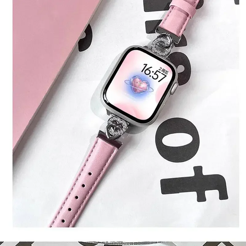 

Comfortable leather strap compatible with iWatch Apple strap 38mm 40mm 41mm 42mm 44mm 45mm 49mm handmade strap