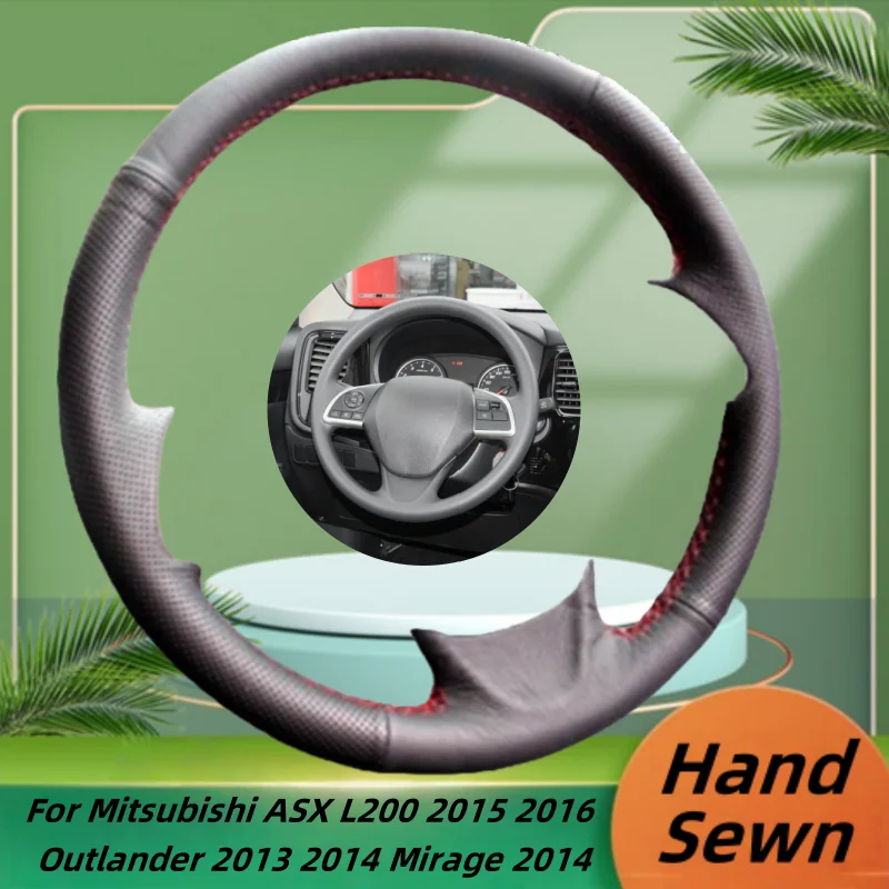 

Car Steering Wheel Cover Hand-Sewn Microfiber Leather For Mitsubishi ASX L200 2015 2016 Outlander 2013 2014 Mirage 2014