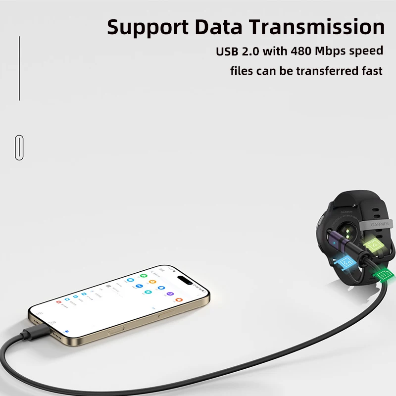 ل Garmin Fenix E 8 7 7S 7X 6S 6 Forerunner 970 955 965 570 255 245 158 165 نوع C محول شحن سريع محول موصل #5