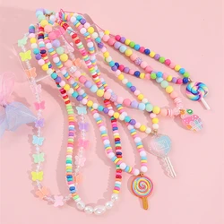 Makersland Children Beads Necklaces Girls Jewelry Accessories Gifts Wholesale Butterfly Lollipop Key Pendant Jewelry for Kids