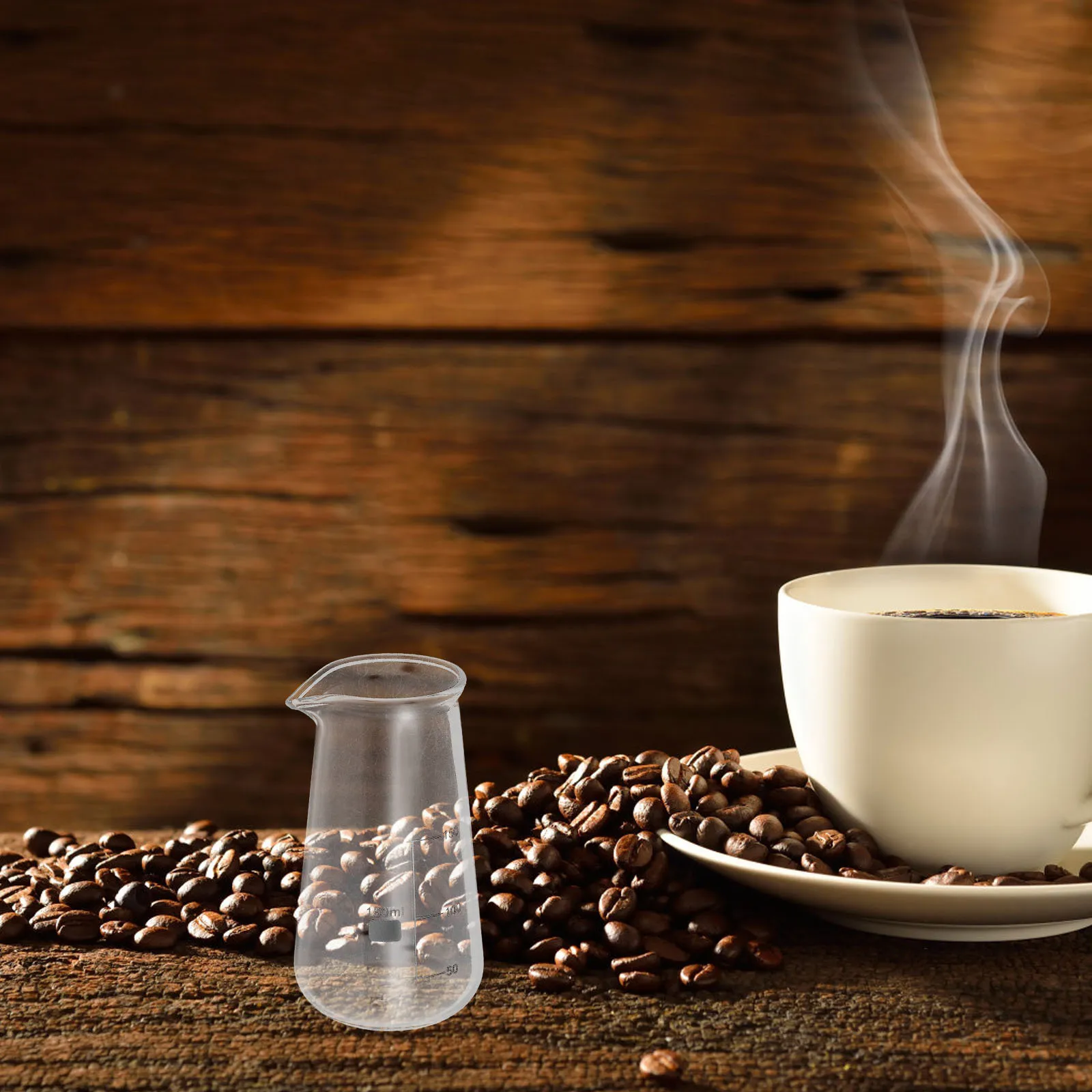 

1pc Glass Milk Pitcher Small Capacity Coffee Creamer Container For Frothing Tea Baking Bar Measuring Cup Double Spout Liquid