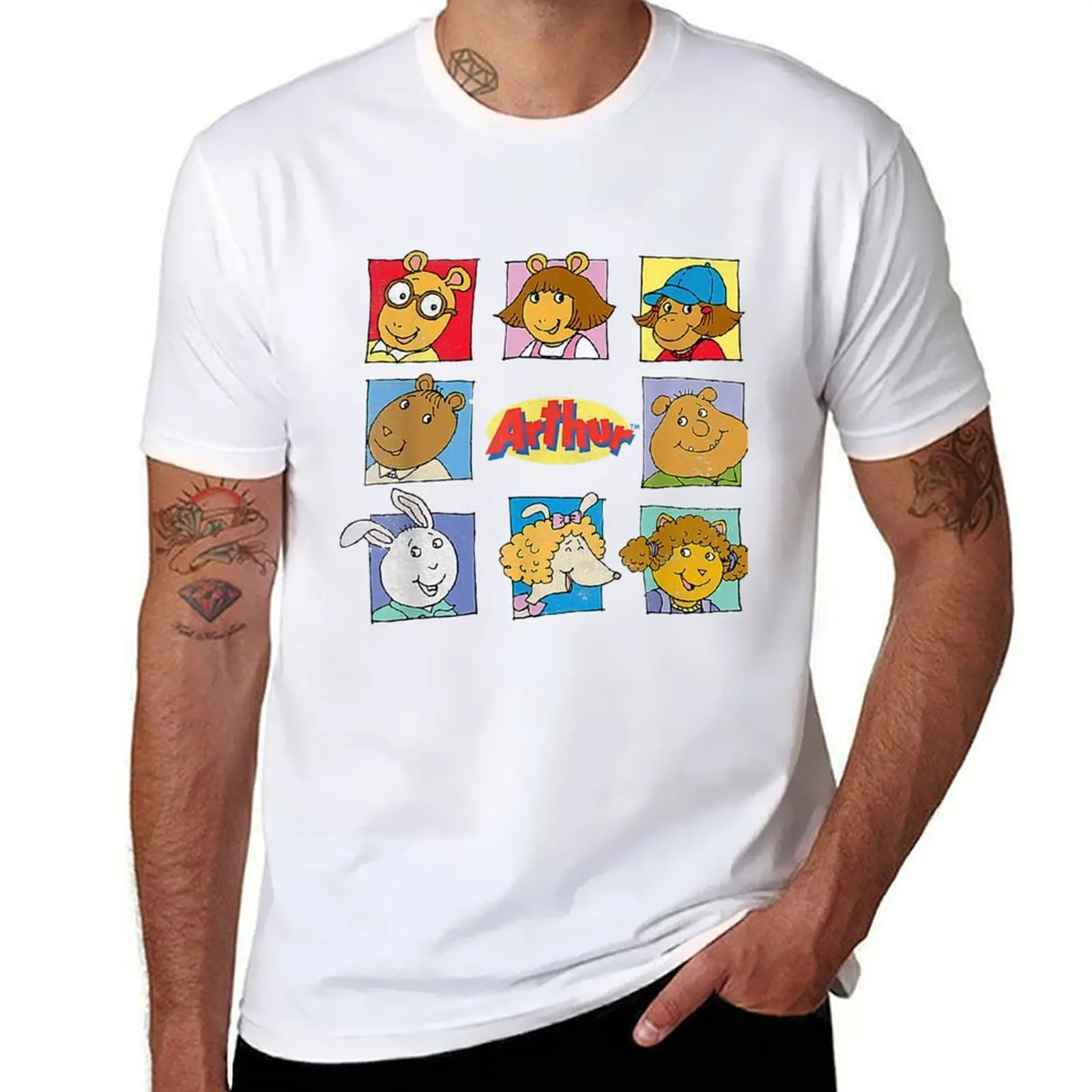 

Arthur Arthur - Friends Grid T-Shirt man t shirt cotton anime tshirt T-Shirt
