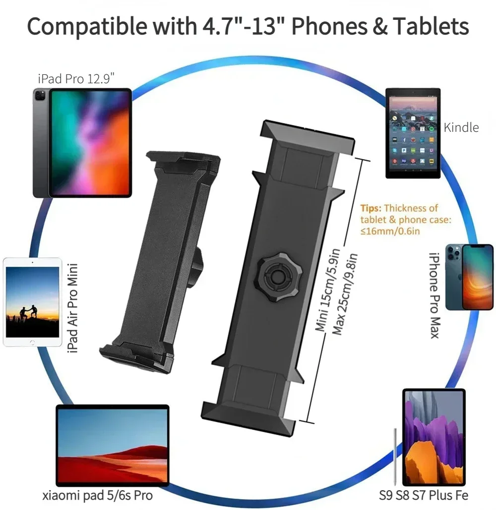 Uchwyt na tablet z gęsią szyją na rozkładaną sofę Elastyczny metalowy uchwyt zaciskowy do tabletu telefonicznego 4,7\'\'-13\'\' IPad Statyw podłogowy