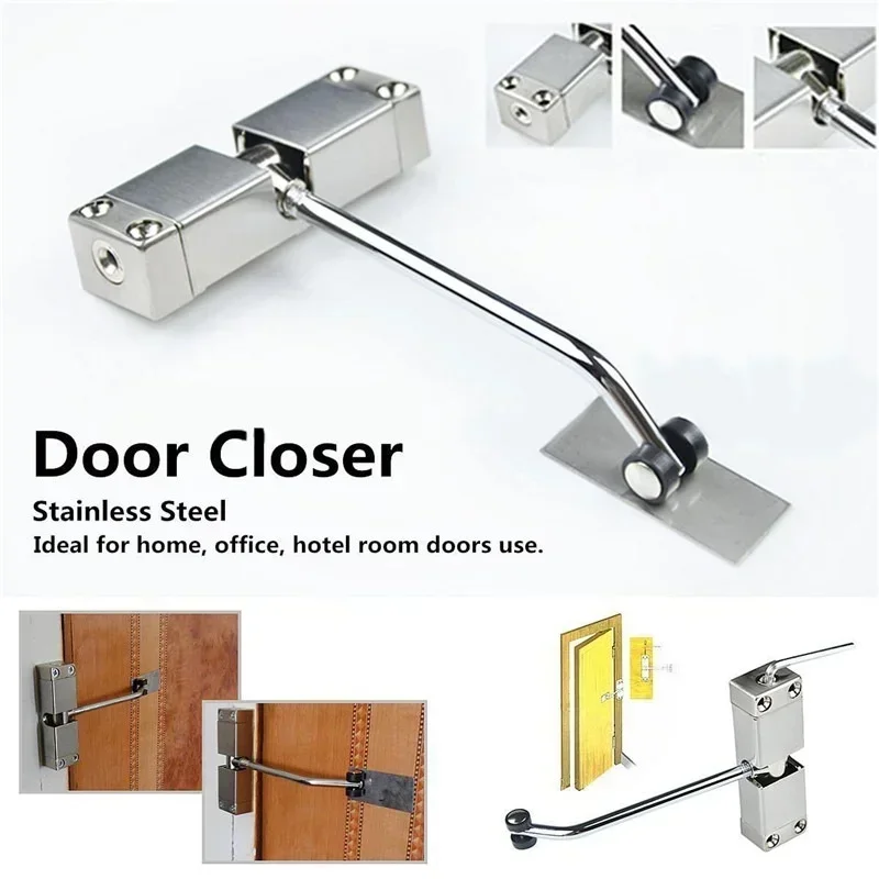 

20-40kg door lock 180 degree automatic installation spring door closer stainless steel adjustable surface door closer WF