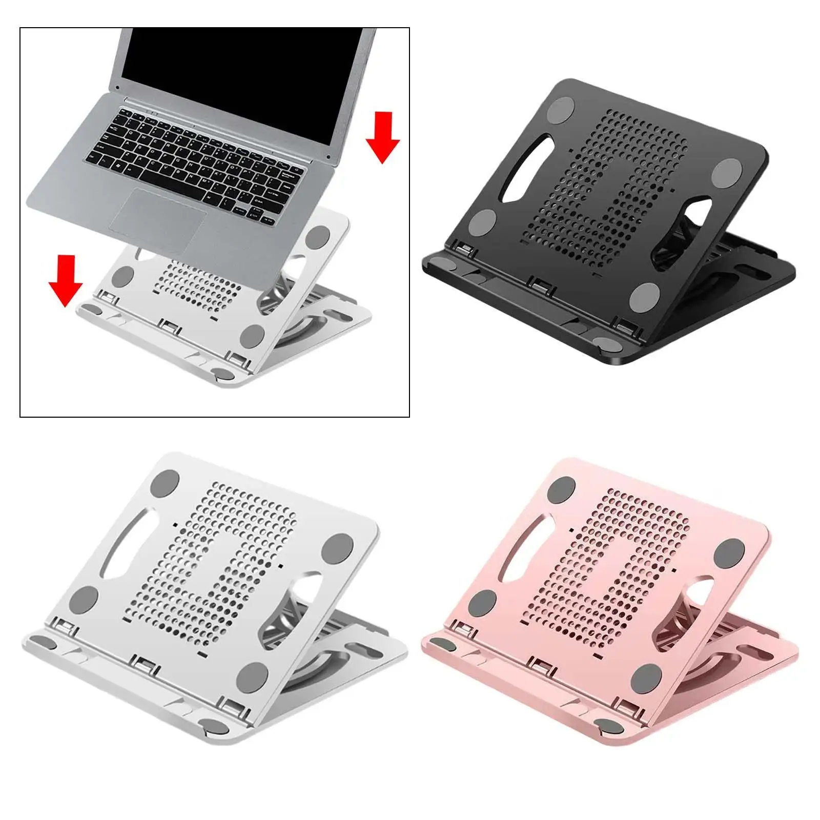 

Laptop Stand Support Base Folding Notebook Computer Holder Adjustable Angle Station for Desk Living Room Office Home Bedroom