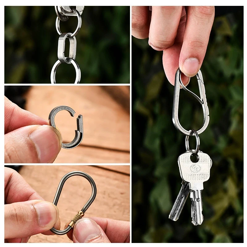 4 estilos TC4 llavero de aleación de titanio hebilla llavero Ater hebilla de gota accesorio de coche anillo de fijación colgante de cintura herramienta EDC para exteriores