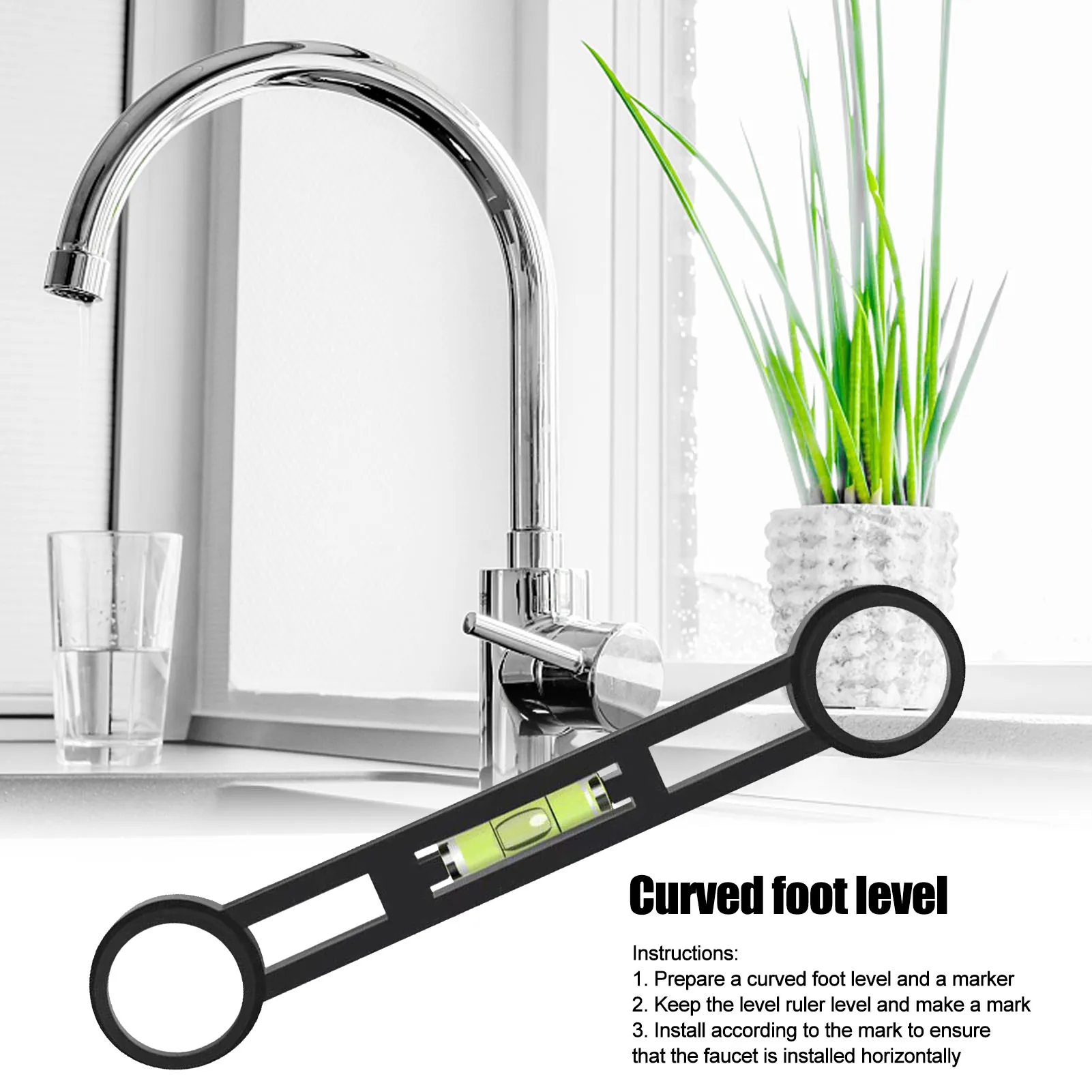 Bath Tap Faucet Installation Tools Precise Curved Foot Level Measurement Tool DIY Household Spirit Levels Multifunctional