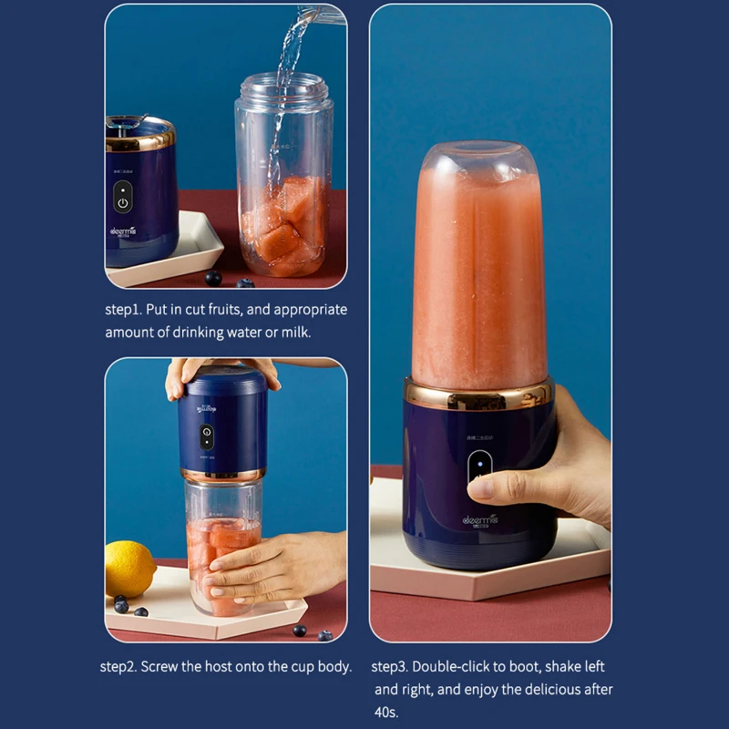 400ml Portable Juicer Blender  Electric Fruit Juicer USB Charging Lemon Orange Fruit Juicing Cup Smoothie Blender Machine