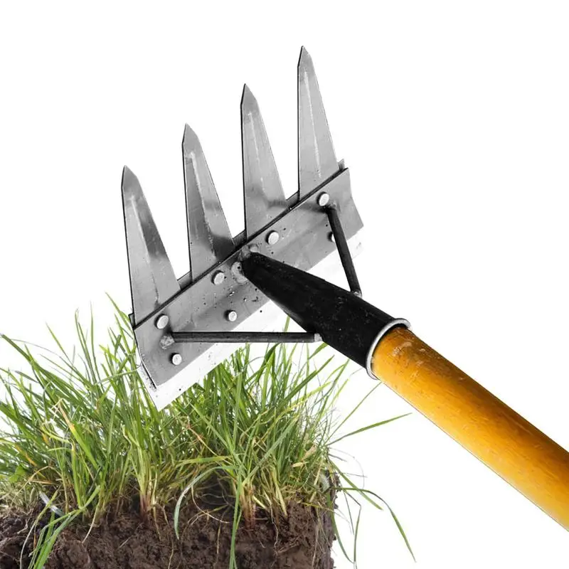 

Weeding Rake Double-Sided Hand Weeder Multi-purpose Detachable Manual Weeding Rake for Gardening Landscaping Yard Backyard Farm