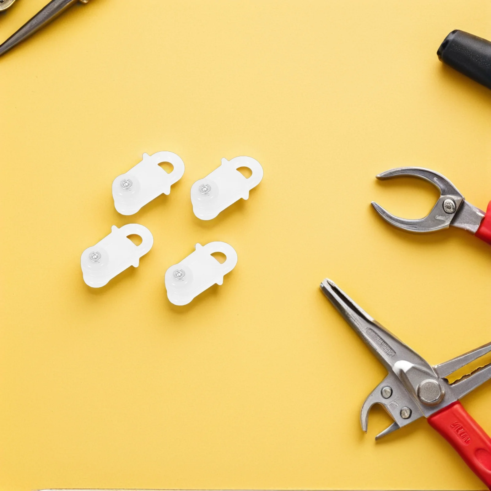 

Cabilock 100pcs Curtain Track Rods Glider Rollers for Hanging Rail Pulley System Ceiling White Plastic Accessories