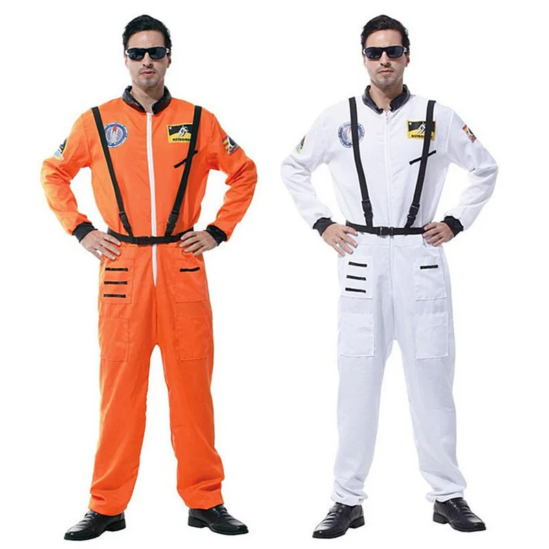 

1pc Adult Astronaut Costume Space Suit Pilots Jumpsuit Party Purim Carnival Cosplay Outfit Helmet for Men Women Hotsale