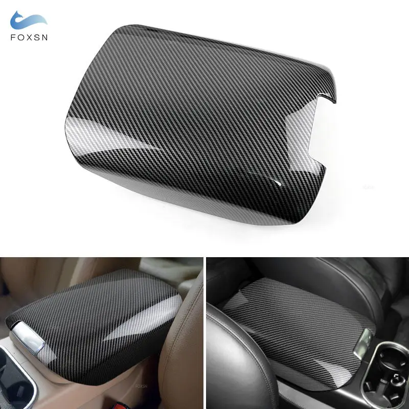 ABS Carbon Fiber Texture Cover For Porsche Cayenne 2011 2012 2013 2014 2015 2016 2017 Car Inner Center Console Armrest Box Trim