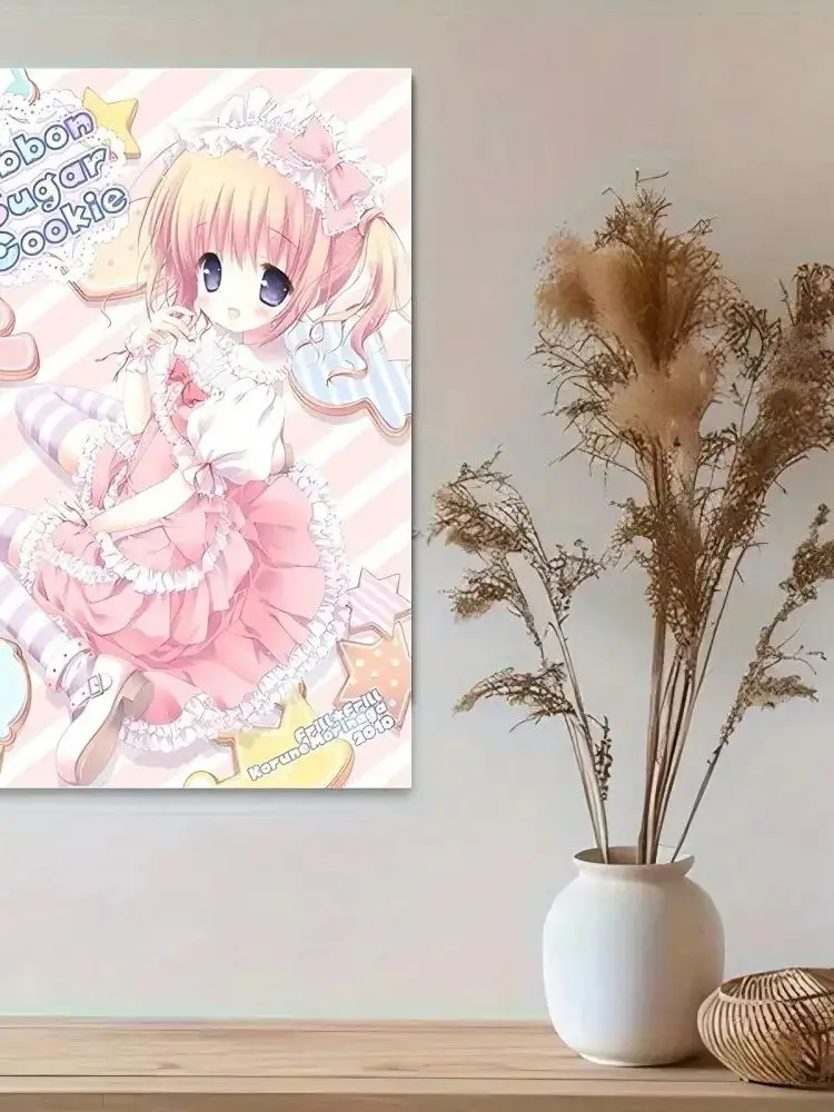 VIKAMA Ribbon Candy Biscuit Cartoon Wandteppich, Lolita-Mädchen-Herz-Dekoration, Stoff, japanischer Anime-Stil, schöne Raumdekoration – Detail 1
