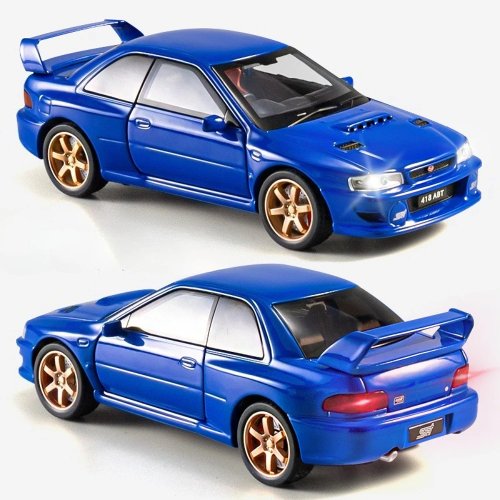 

1:32 Subaru Impreza STI Civic TYPE-R, модель спортивного автомобиля, игрушка, литая под давлением металлическая модель гоночного автомобиля, моделирование звука, свет, подарки