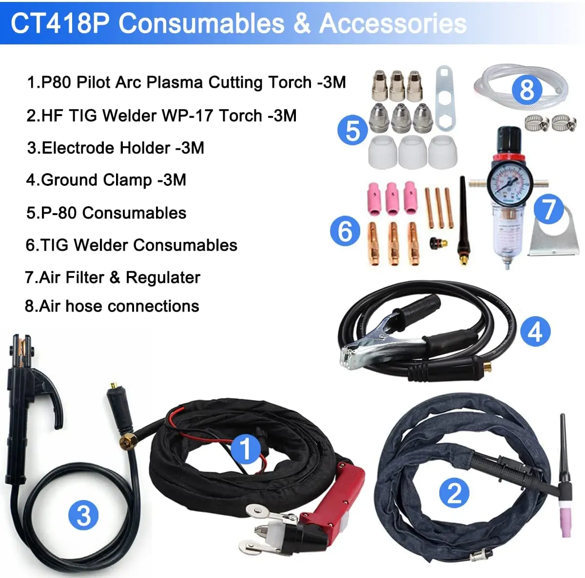 PLASMARGON 4 in 1 Plasma Cutter TIG Welding Machine Non-Touch Pilot Arc Cutter DC Inverter MMA Tig Pulse combo Welding Machine