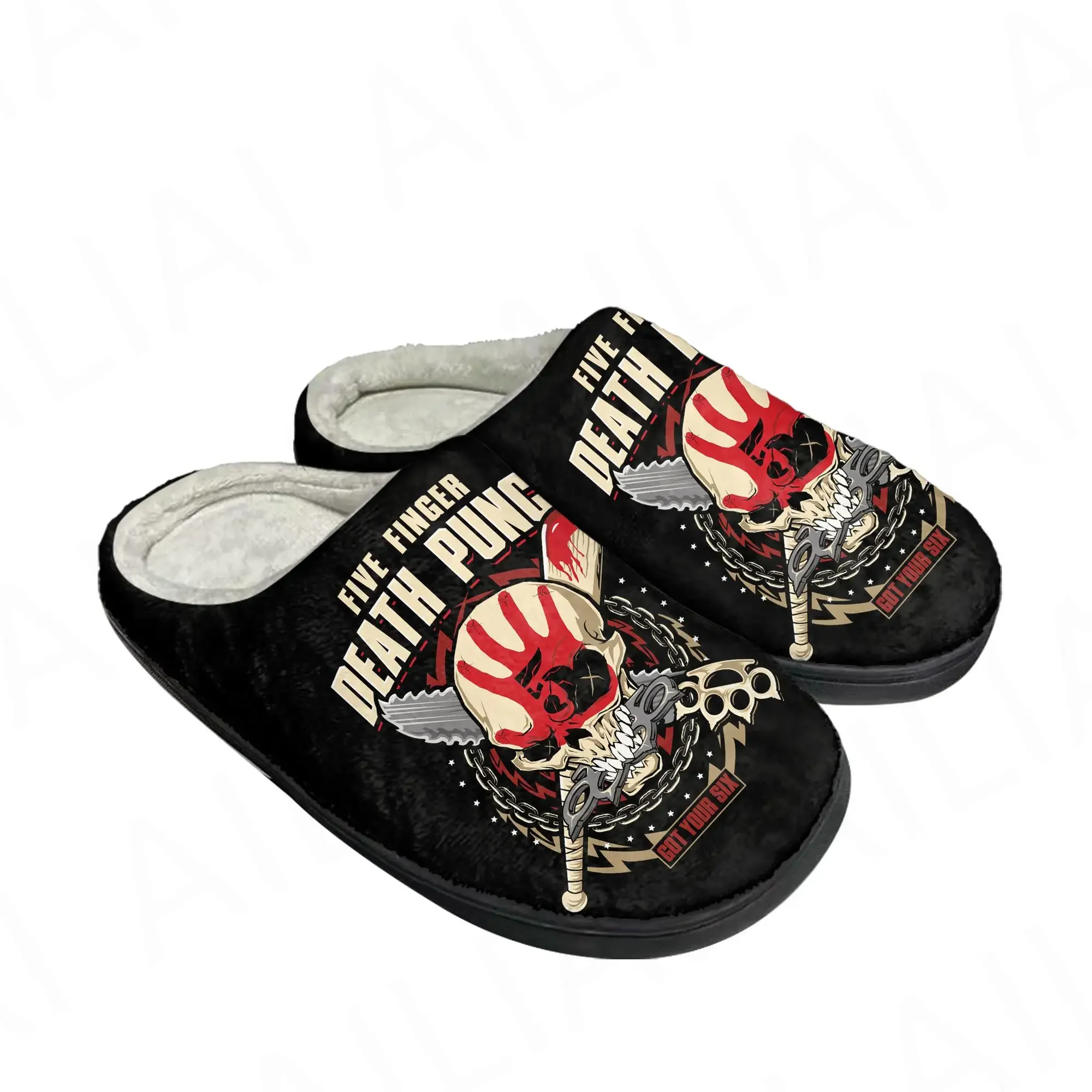 Five Finger Death Punch Home Cotton Custom Slippers Mens Womens Sandals Plush Rock Band Casual Keep Warm Shoes Thermal Slipper