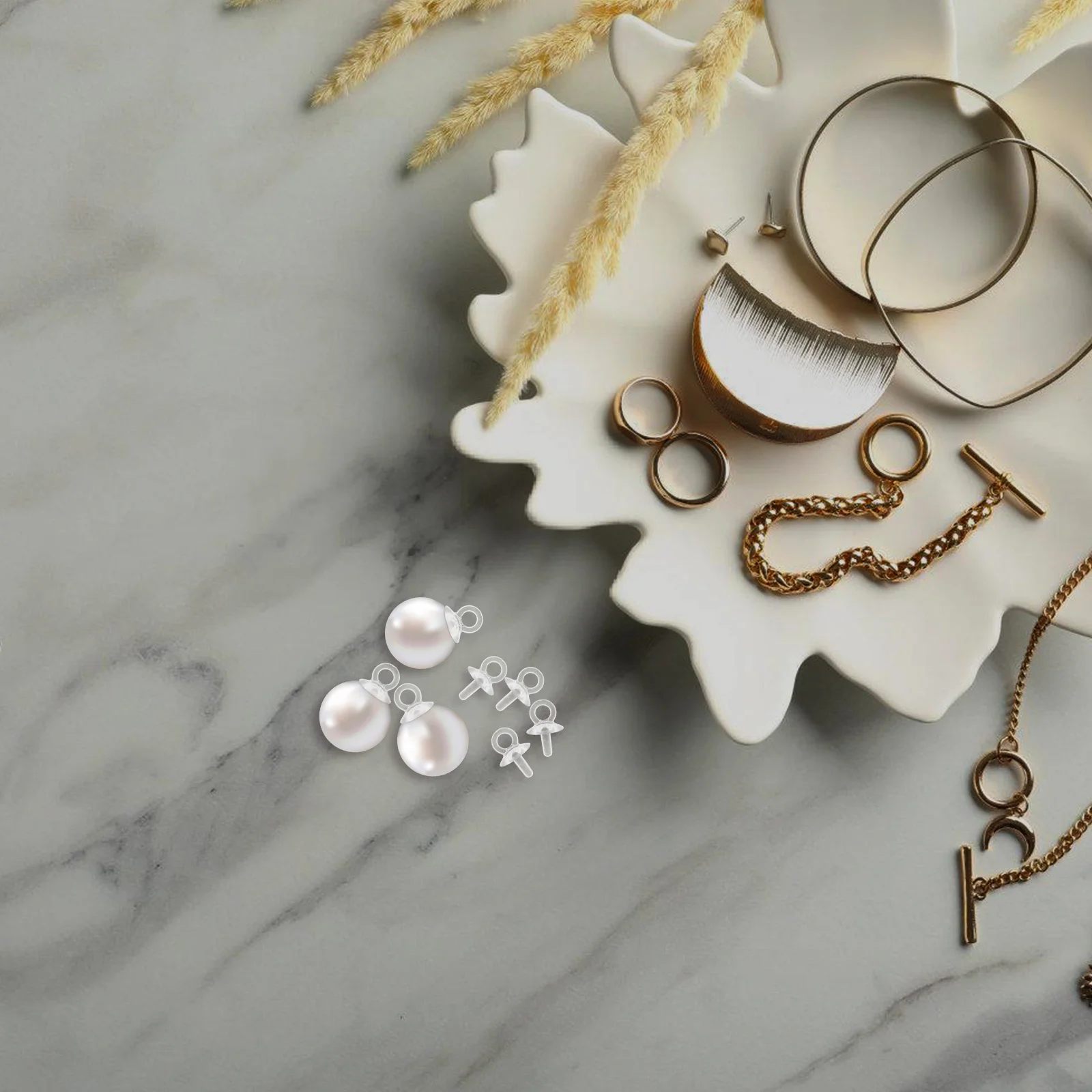 100 قطعة كوب شفاف من الراتنج دبابيس العين لتقوم بها بنفسك مجوهرات قلادة اللؤلؤ تحديد لوازم حبة كأس دبابيس الكفالة استبدال الملحقات #1