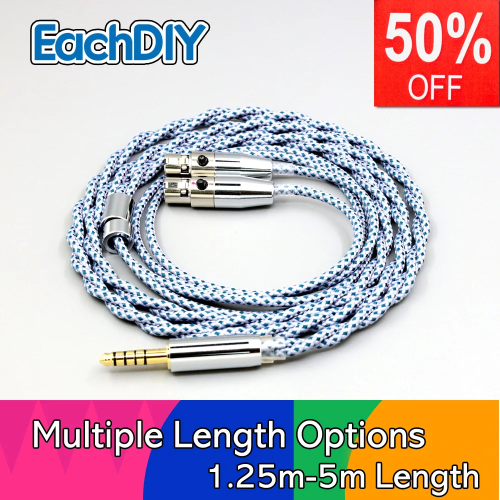 

99% Pure Silver Mix Graphene OCC Shielding Earphone Cable For Audeze LCD-3 LCD-2 LCD-X LCD-XC LCD-4z LCD-MX4 LN008653