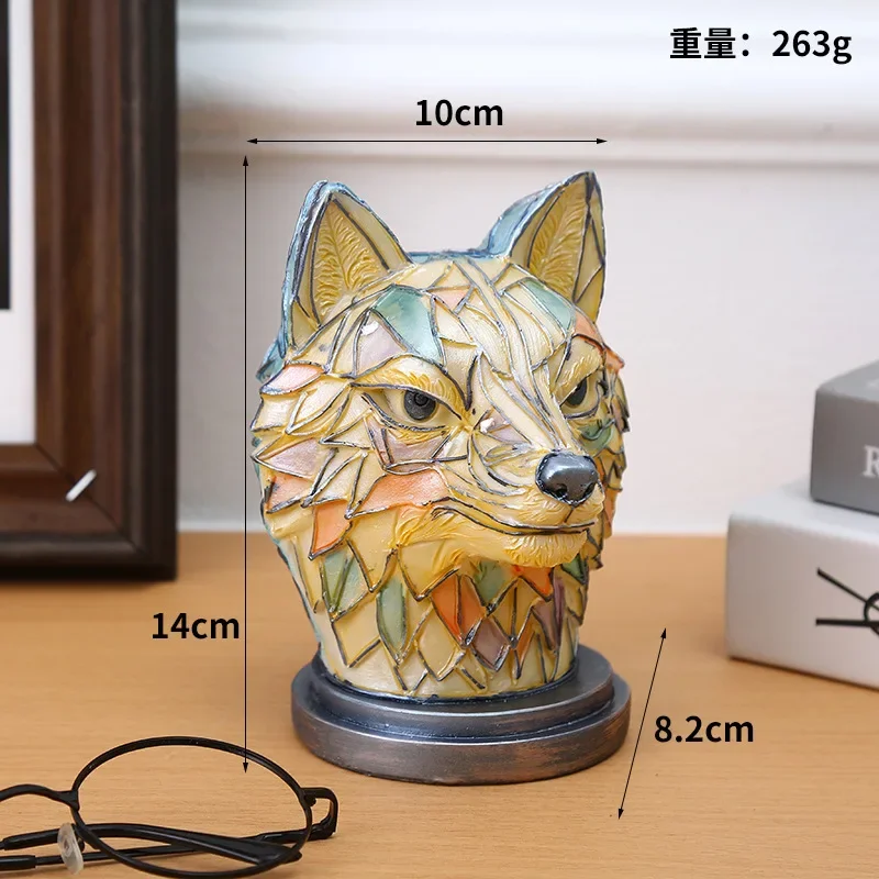 3D Animal Series Desk Lamp, Decorative Night Stand Light, Colorful Vintage Stained Glass, Elephant, Owl, Cat Style, Table Lamp