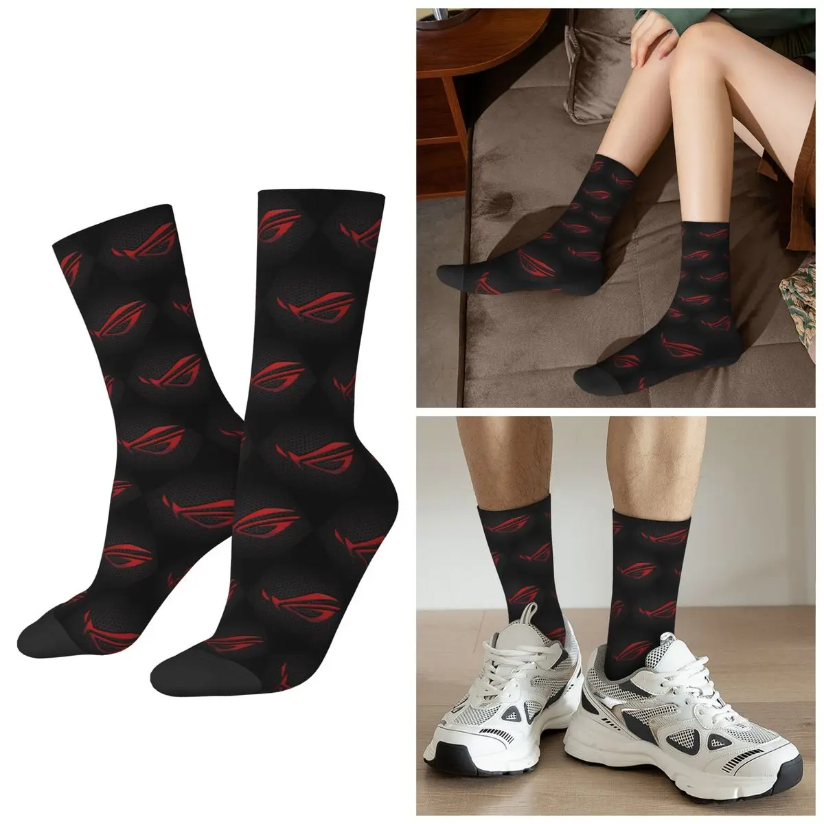 

Всесезонные шестигранные носки Asus Rog Future, носки в стиле Харадзюку, впитывающие пот чулки для мужчин и женщин, подарки