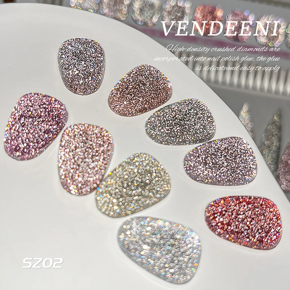Vendeeni 9 Farben/Set Glitzer-Broken-Diamond-Gel-Nagellack TPO HEMA-FREI Glänzender Sternenhimmel UV-Soak-Off-Gel-Lack mit Display – Detail 16