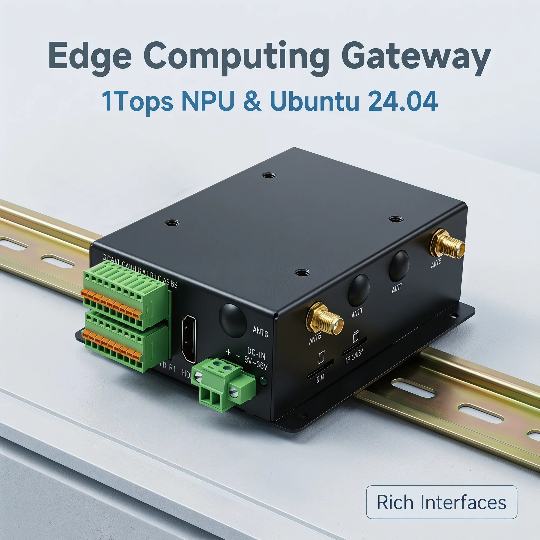 TM-CP3B Ubuntu24.04 Opensource 4G LTE-EG25-G Modbus TCP/IP RS485 RS232 CAN GPIO Ethernet DIN Rail IoT Industrial Gateway for PLC