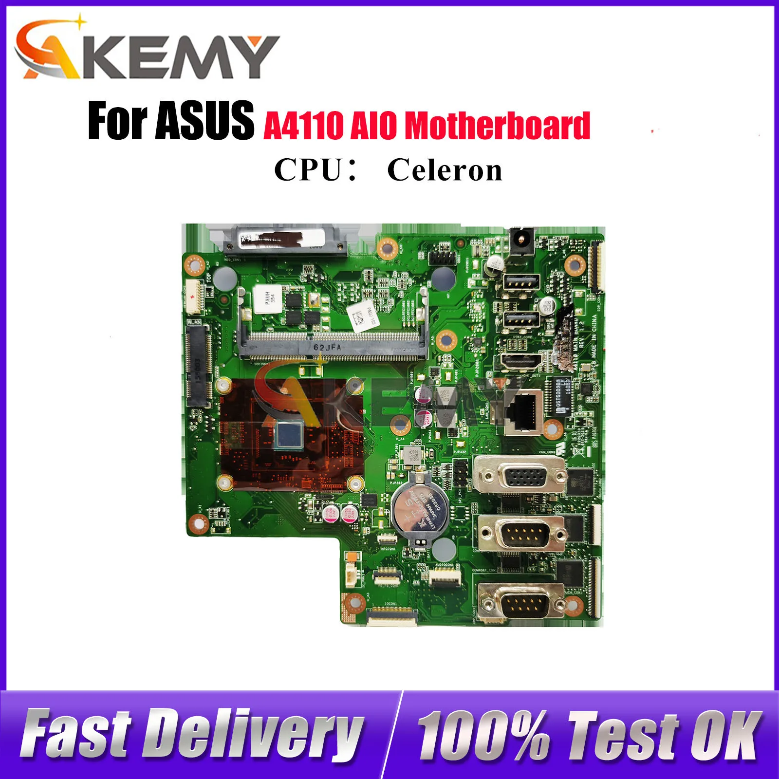 

Материнская плата для ноутбука A4110 для ASUS AIO A4110 PRO, материнская плата с процессором Celeron, 100% тестирование, ОК, быстрая доставка, высокое качество