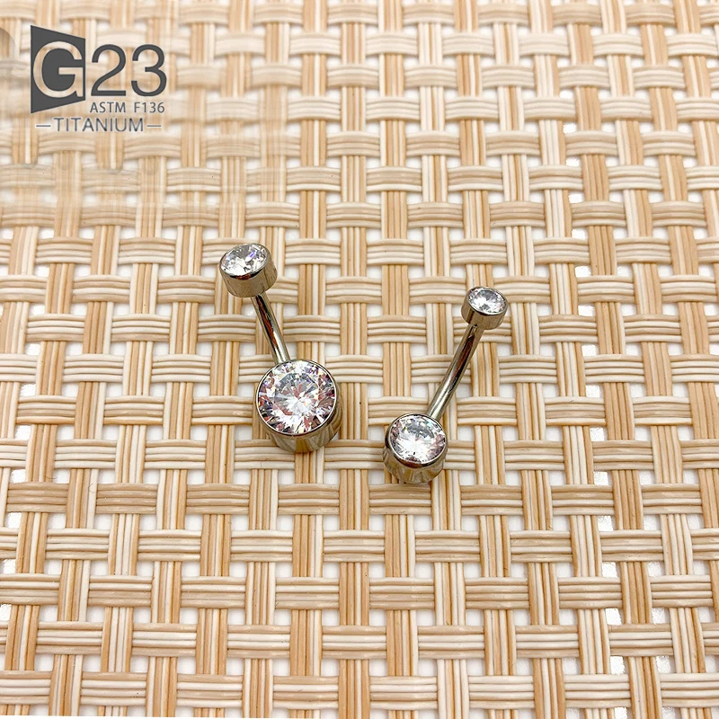 G23 Titanium Belly Button Rings Navel Ring Zircon Drop Dangle Body Belly Piercing Jewelry For Women Ombligo Navel Nombr Rings