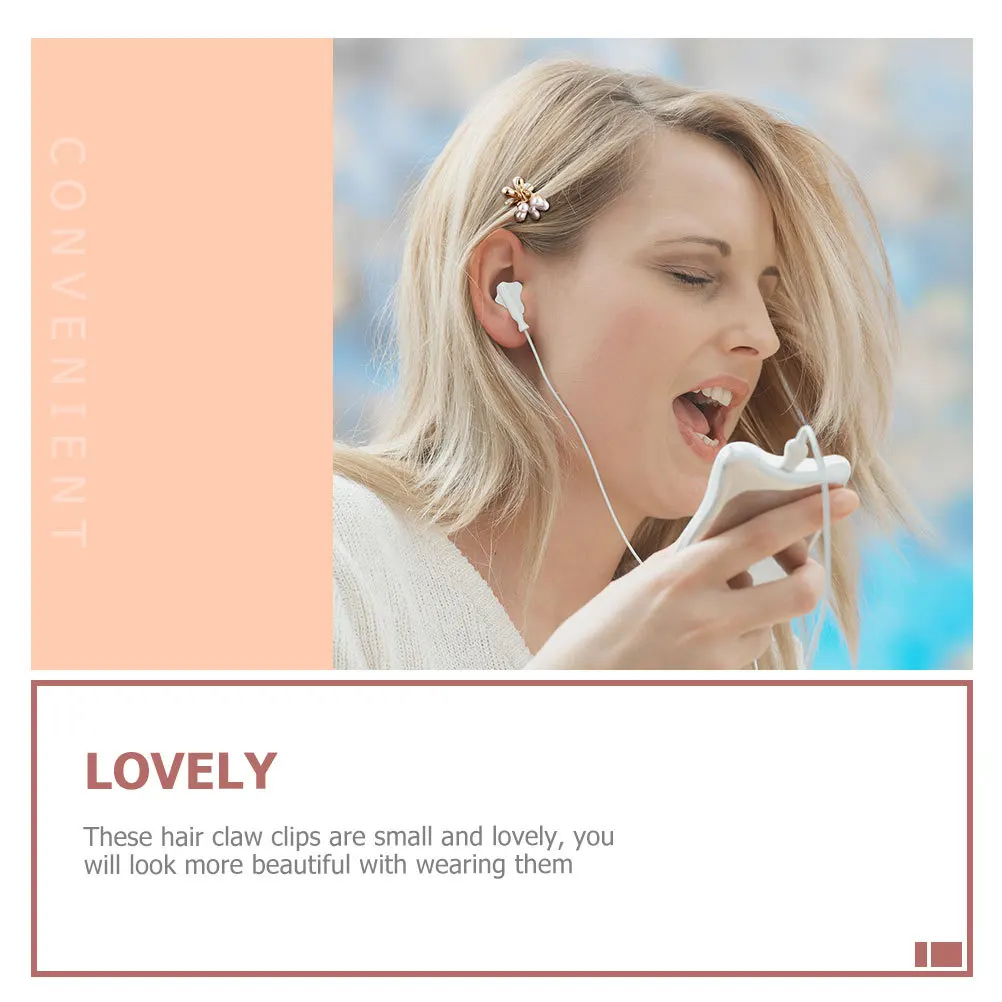10 قطعة مشبك شعر اللؤلؤ مقاطع صغيرة سبيكة مصغرة الشعر الفك كليب للفتيات أنيقة زهرة المشبك أغطية الرأس الإكسسوارات