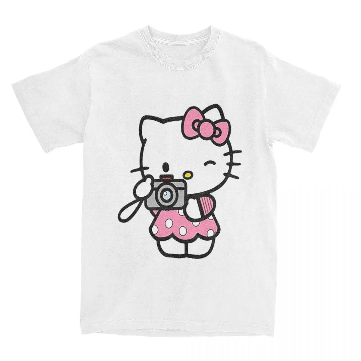 

Hello Hitty Cartoon Cats Cat Shirt Accessories Men Women's 100% Cotton Awesome Tee Shirt Short Sleeve Tops Gift