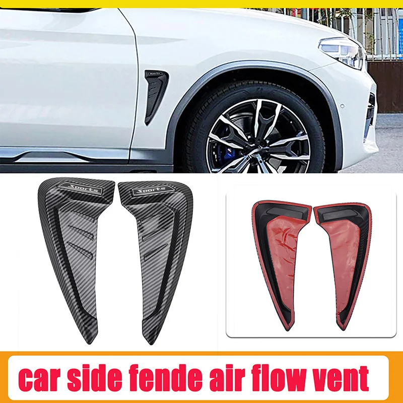 

Universal Car Side Air Vent Outlet Trim Cover Side Fender Spoiler Decor Sticker For BMW E46 Honda Audi Car Styling Accessories