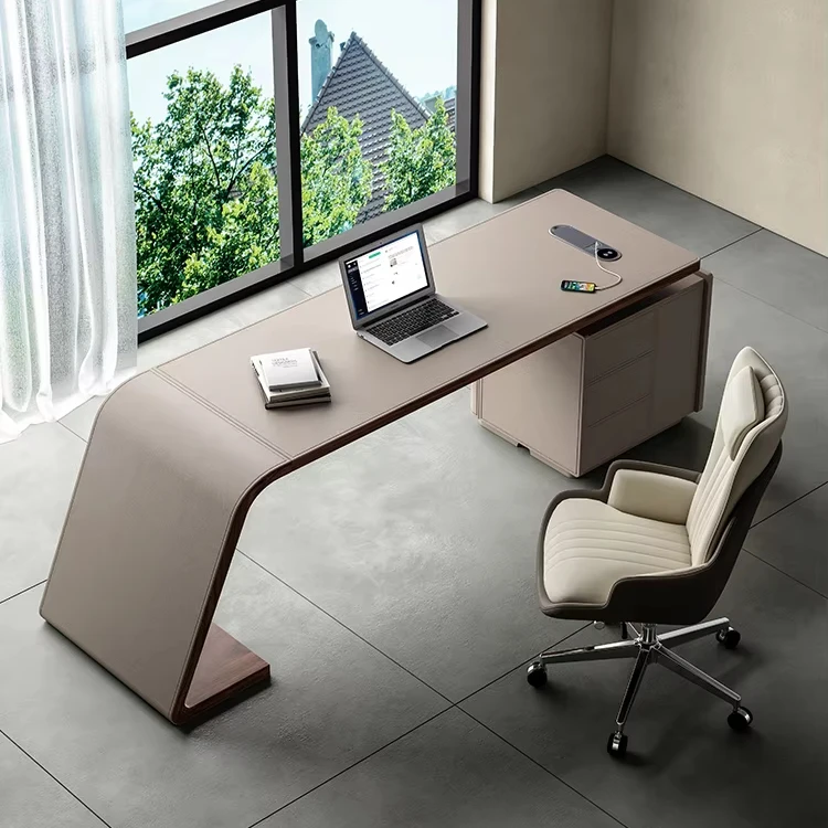 xx- Boardroom Meeting Table MDF Durable Leather Desk High-end Boss Designer Study Computer Office Healthy Pre-assembled*