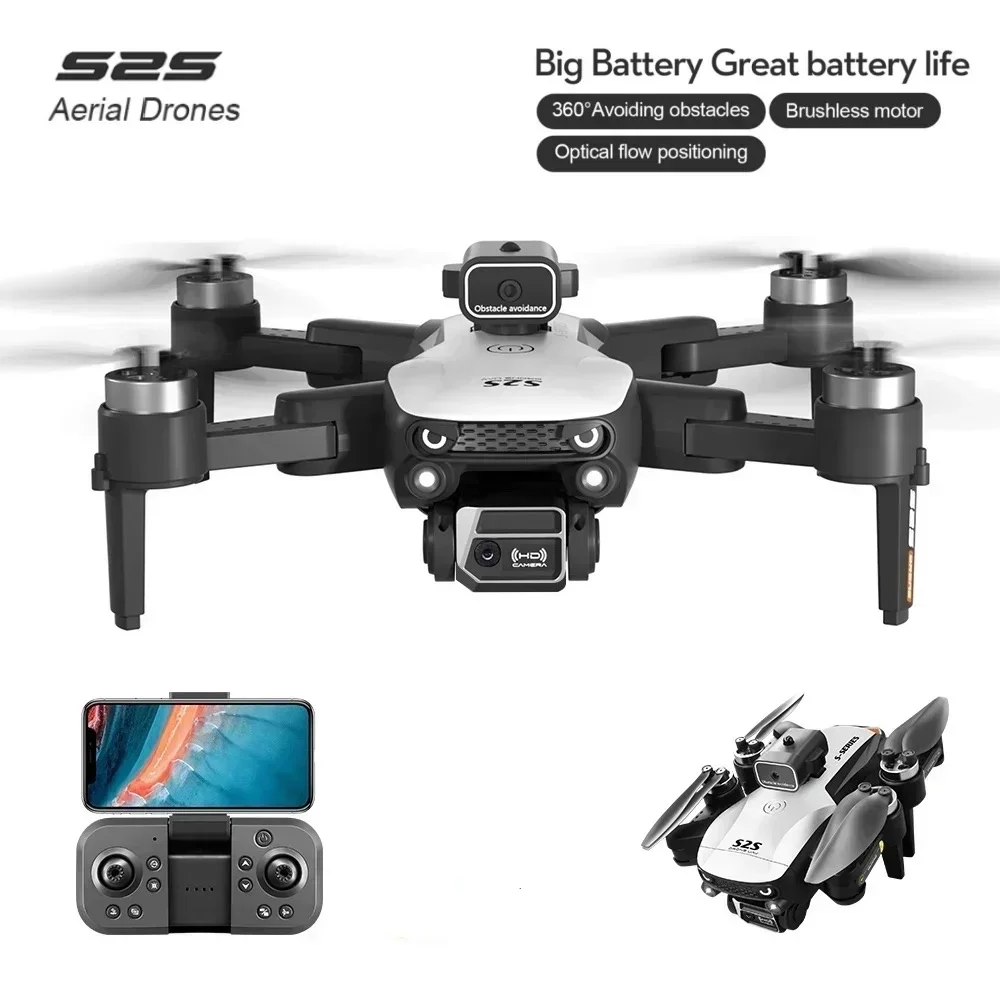 LS-S2S Yeni APP RC Drone 4K Profesyonel 8K HD Çift Kamera 5G WIFI Geniş Açı Optik Akış Yerelleştirme Fırçasız Motor Quadcopter