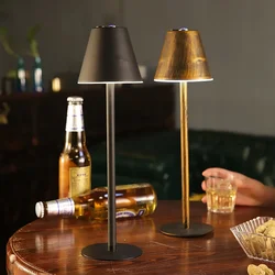 휴대용 LED 금속 책상 램프 바 레트로 테이블 램프, USB 충전식 배터리 램프, 터치 디밍, 눈 보호 야간 조명