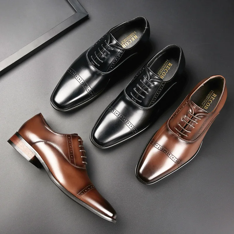 Men Brogues Shoes New 2024 Spring High Quality Leather Formal Shoes Classic Business Wedding Sytle Groomsman Mens Dress Shoes