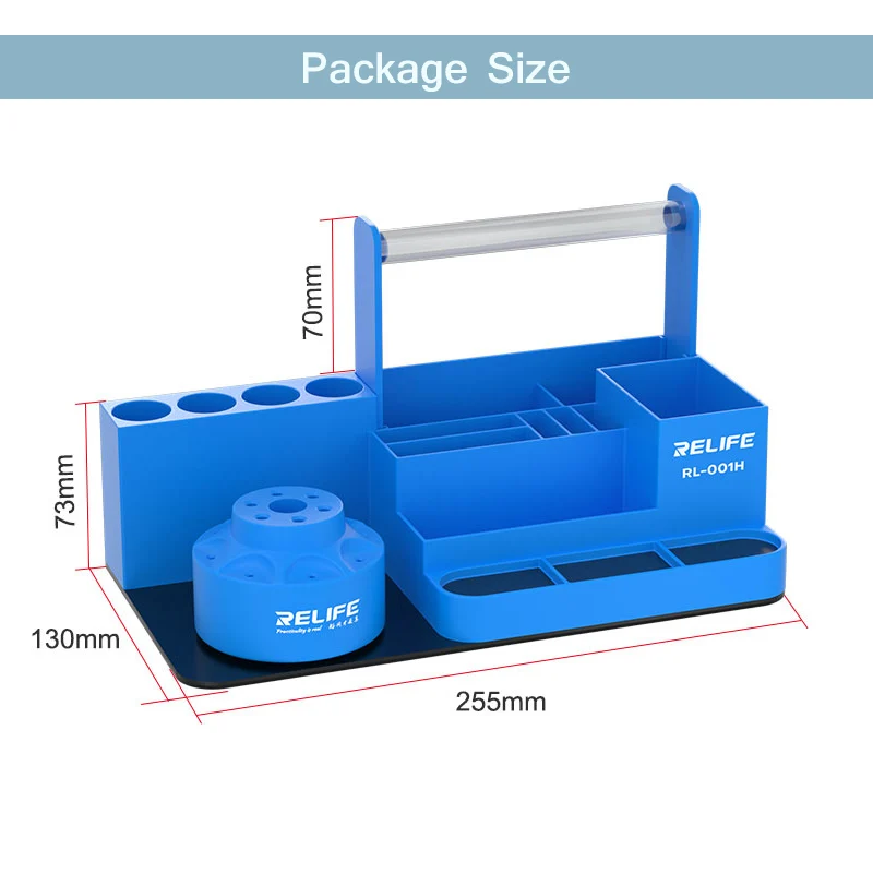 RELIFE RL-001H Multifunctional Rotatable Repair Storage Holder for Mobile Phone Large Capacity Classified Partition Storage Tool