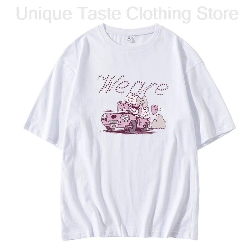 الخمول نحن I-dle تي شيرت Kpop موضة الكرتون رسالة تي شيرت النساء الرجال القطن قصير الأكمام تي شيرت علوي Gidle المشجعين نيفرلاند الملابس #2